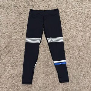 Lilybod Women’s Black & White Stripe Leggings size Medium
